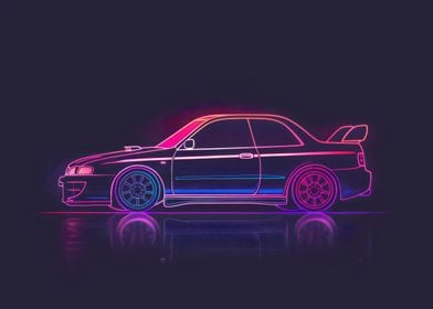 Neon Line Car 