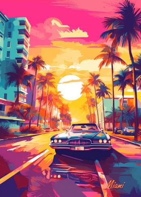 Synthwave Retro Miami