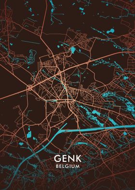 Genk Belgium City Map