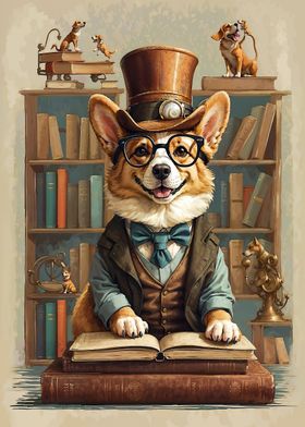 Vintage Book Smart Corgi