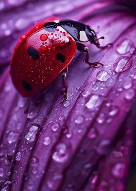 Ladybird purple petal