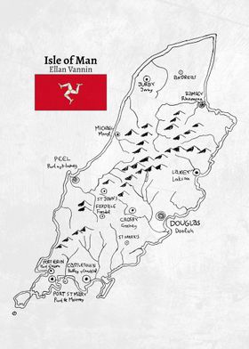 Handdrawn Isle of Man Map