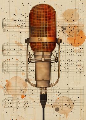 Vintage Microphone Art