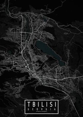 Tbilisi City Map Dark