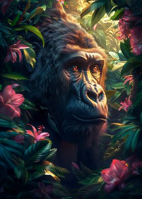 Majestic Gorilla in Jungle