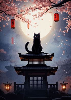 cat moon japanese