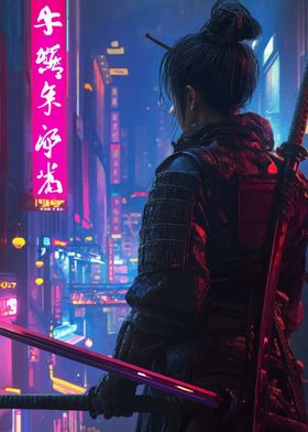 Geisha Cyberpunk Japan