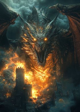 Fire Dragon Digital Art