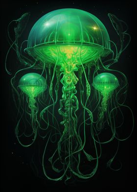 Neon Green Jellyfish