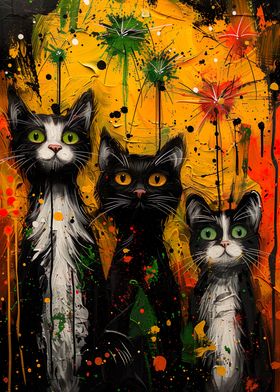 Happy Firework Cats