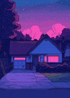 Home Lofi Pink Retro