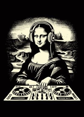 Funny Mona Lisa DJ Stereo