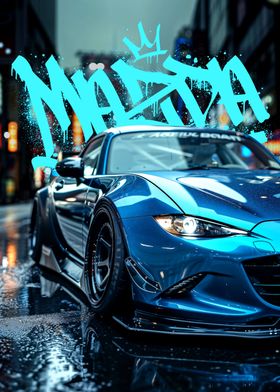 Blue Miata car