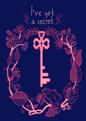 Secret Key Floral Tattoo