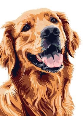 Cute golden retriever dog