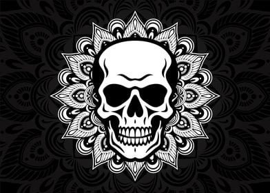 skull mandala ornament