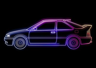 Neon Line Car 