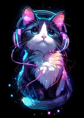 Abstract Cat Headphones