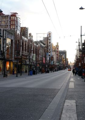 a city street lined with