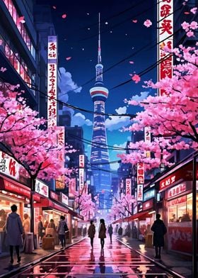 Cyberpunk Sakura Japanese