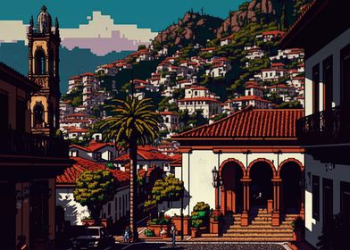 Funchal City Pixel Art 