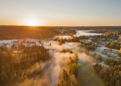 bird view of sunrise