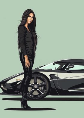 Koenigsegg Agera and girl