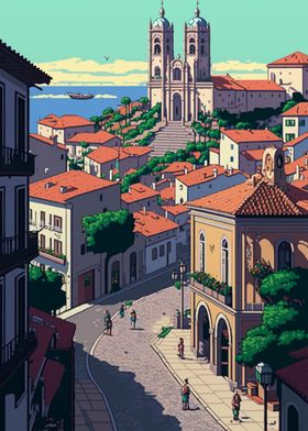 Setubal City Pixel Art