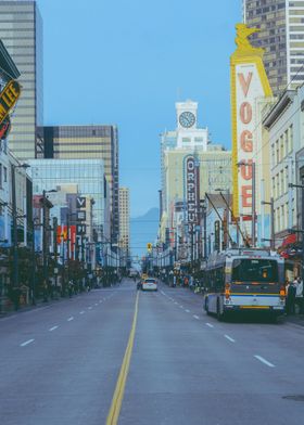 a city street lined with