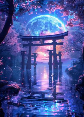 Enchanted Moonlit Torii