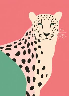 Abstract Tiger on pink