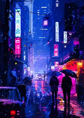 Japan Street Cyberpunk