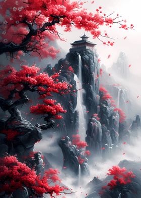 Cherry blossom landscape