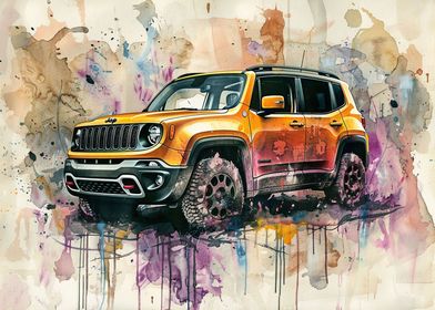 My Jeep Renegade watercolo