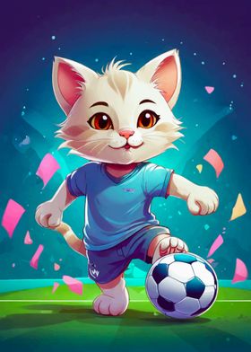 Cat Playing Football