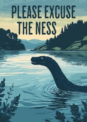 Loch Ness Lake Cryptid Art