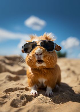 Guinea pig at the beach