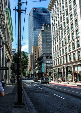 A man walking down a stree