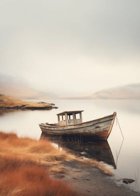 Wooden boat on the shore