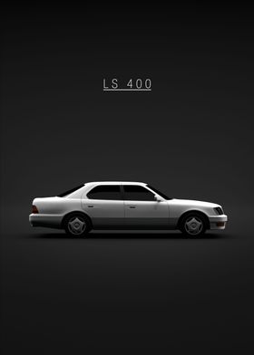 White Lexus LS 400 