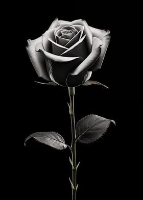 Rose Black and White