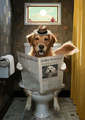 Retriever on the Toilet