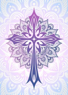 cross with mandala aura