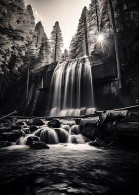 Pine Forest Waterfall