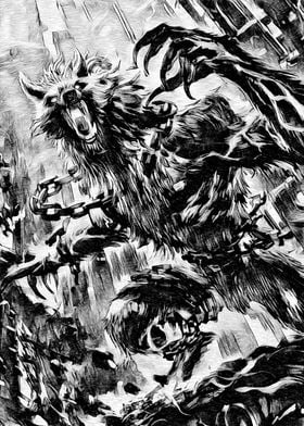 Werewolf drawing art