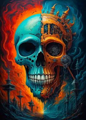 Skull in colors