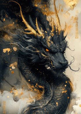 Black And Gold Dragon