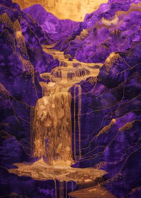 Waterfall Purple Gold