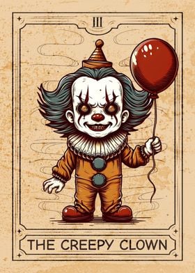 Scary Clown Tarot Card