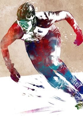 Speed skating sport art